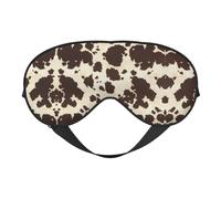 Masque de sommeil en cuir de vache marron avec blocage de la lumière, réglable, confortable, doux, réversible, pour repos de nuit