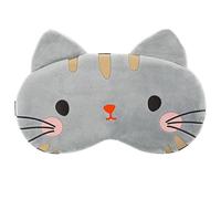 Masque de sommeil en forme de chat mignon de dessin animé - Masque pour les yeux en peluche douce, confortable et novateur pour femmes, hommes, enfants - Idéal pour les voyages, les siestes, le