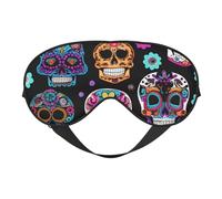 Masque de sommeil en forme de crâne en sucre 100 % soie de mûrier naturelle avec couvre-yeux ultra doux pour dormir, voyage, sieste