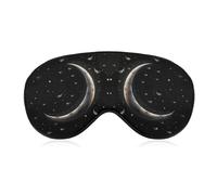 Masque de sommeil en forme de croissant de lune sur fond noir - Masque de sommeil pour homme et femme - Masque de sommeil occultant amusant - Masque de sommeil mignon