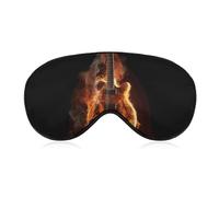 Masque de sommeil en forme de guitare de feu pour homme et femme avec sangle réglable - Masque occultant doux et respirant - Antidérapant - Essentiels de voyage