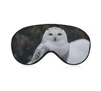 Masque de sommeil en forme de hibou des neiges doux et confortable avec sangle réglable pour homme et femme