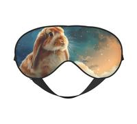 Masque de sommeil en forme de lapin mignon avec ciel étoilé - Masque de sommeil double face pour homme et femme - Occultant pour dormir et voyager