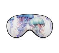 Masque de sommeil en forme de méduse 3D à l'aquarelle pour les yeux - Masque de sommeil pour homme et femme - Masque de sommeil réglable - Masque de sommeil occultant mignon