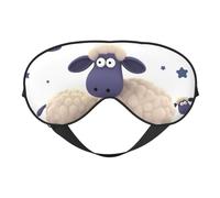 Masque de sommeil en forme de mouton pour homme et femme - Masque pour les yeux double face avec sangle réglable, doux au toucher soyeux, bloque la lumière et respirant, pour voyage, sieste, travail