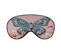 Masque de sommeil en forme de papillon avec strass, doux et confortable, masque rembourré pour les yeux avec bande réglable pour un repos profond, voyage, travail