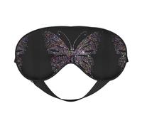 Masque de sommeil en forme de papillon avec strass - Sangle réglable - Aide au sommeil