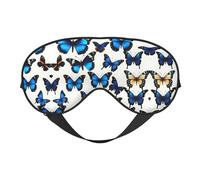 Masque de sommeil en forme de papillon bleu pour dormir, masque de sommeil bloquant parfaitement la lumière pour les femmes et les hommes, bandeau doux et confortable pour les voyages