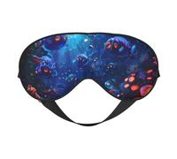 Masque de sommeil en forme de poisson lumineux des mers profondes, masques pour les yeux pour le sommeil double face, masques de sommeil pour femmes et hommes, couvre-yeux occultants pour dormir