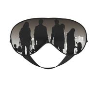 Masque de sommeil en forme de silhouette de famille pour homme et femme - Masque pour les yeux double face avec sangle réglable, doux au toucher soyeux, bloque la lumière et respirant, pour voyage