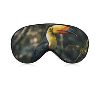 Masque de sommeil en forme de toucan coloré pour homme et femme avec sangle réglable - Masque occultant doux et respirant - Antidérapant - Essentiels de voyage