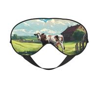 Masque de sommeil en forme de vache de prairie - Masque de sommeil double face pour homme et femme - Occultant pour dormir et voyager