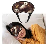 Masque de sommeil en furet poilu Masque pour les yeux occultant doux avec sangle réglable Cache-yeux confortable pour femmes hommes Repos profond Voyage Travail Maison