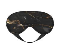 Masque de sommeil en marbre noir et doré, 100 % soie de mûrier naturelle, avec couvre-yeux ultra doux pour dormir, voyager, sieste