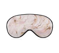 Masque de sommeil en marbre rose avec paillettes dorées masque pour les yeux bandeau avec sangle réglable cache-yeux doux pour bloquer les lumières