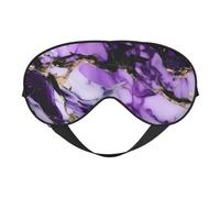 Masque de sommeil en marbre violet, masque pour les yeux 100 % soie de mûrier naturelle avec couvre-yeux ultra doux pour dormir, voyage, sieste