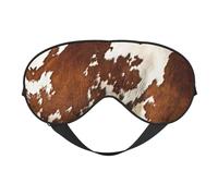Masque de sommeil en peau de vache rouge et blanc lisse, doux, réglable, masque pour les yeux pour le repos et les voyages