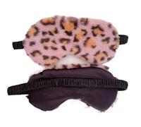 Masque de sommeil en peluche douce pour les yeux - Nuage mignon - Cache-yeux en peluche - Cache-œil - Pour la sieste - Masque de sommeil - Motif léopard clair