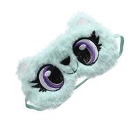 Masque de Sommeil en Peluche Vert Clair Bande Élastique | Dormir ou Voyager en Train, Tissu Doux Lavable, Convient aux Adultes Filles