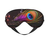 Masque de sommeil en plumes pour homme et femme - Masque pour les yeux double face avec sangle réglable, doux au toucher soyeux, bloque la lumière et respirant, pour voyage, sieste, travail de nuit
