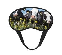 Masque de sommeil en polyester avec motif vache noire et blanche, masque de sommeil bloquant la lumière, masque de sommeil de nuit, aveuglant les yeux