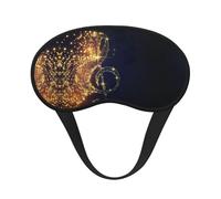 Masque de sommeil en polyester avec note de musique dorée avec étoile brillante tombée, masque de sommeil bloquant la lumière, masque de nuit