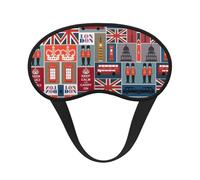 Masque de sommeil en polyester avec symboles de l'Angleterre, masque de sommeil bloquant la lumière, masque de nuit