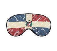 Masque de sommeil en polyester compatible avec le masque de sommeil bloquant la lumière du drapeau grunge de la République dominicaine, masques de nuit doux et confortables pour les hommes, les femm