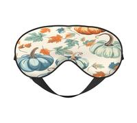 Masque de sommeil en polyester et élasthanne pour homme et femme - Masque réglable en soie avec impression double face - Moisson d'automne - Citrouilles - Respirant et occultant - Pour dormir, voyage