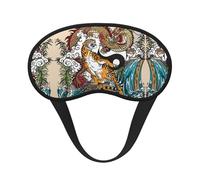 Masque de sommeil en polyester motif dragon et tigre, masque de sommeil bloquant la lumière, masque de sommeil de nuit, aveuglant les yeux