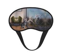 Masque de sommeil en polyester pour chat et tigre réfléchissant, masque de sommeil bloquant la lumière, masque de sommeil de nuit, aveuglant les yeux