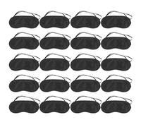 Masque de Sommeil en Polyester Respirant 20 Pièces Jetable Noir | Doublure Souple et Peau Douce, Bandeaux Élastiques Doubles, pour Train et Sieste Diurne
