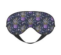 Masque de sommeil en pot de fleurs de lavande - Masque de sommeil double face pour homme et femme - Occultant pour dormir et voyager
