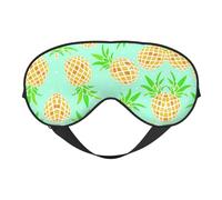Masque de sommeil en satin à imprimé ananas vert et masque pour les yeux | Masques de sommeil profond pour homme et femme | Masque de sommeil doux pour nourrir la peau