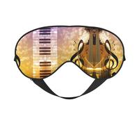Masque de sommeil en satin avec imprimé notes de musique et violon de piano | Masque de sommeil profond pour homme et femme | Masque de sommeil doux pour nourrir la peau