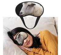 Masque de sommeil en satin doux avec motif mouton mignon et maman, avec sangle élastique, idéal pour les voyages et la sieste, idéal pour les femmes et les hommes