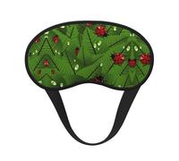 Masque de sommeil en satin doux avec sangle élastique pour homme et femme Motif feuilles et insectes