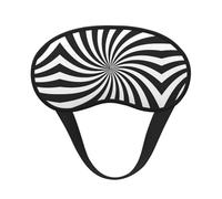 Masque de sommeil en satin doux avec sangle élastique pour homme et femme Motif tourbillon Blanc/noir