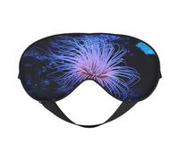 Masque de sommeil en satin imprimé anémone de mer et masque pour les yeux | Masques de sommeil profond pour homme et femme | Masque de sommeil doux pour nourrir la peau