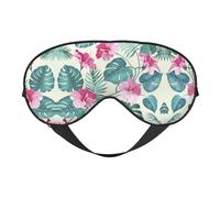 Masque de sommeil en satin imprimé feuille de palmier et masque pour les yeux | Masques de sommeil profond pour homme et femme | Masque de sommeil doux pour nourrir la peau