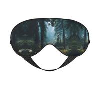 Masque de sommeil en satin imprimé paysage de forêt et masque pour les yeux | Masques de sommeil profond pour homme et femme | Masque de sommeil doux pour nourrir la peau