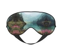Masque de sommeil en satin imprimé paysage de lac et masque pour les yeux | Masques de sommeil profond pour homme et femme | Masque de sommeil doux pour nourrir la peau