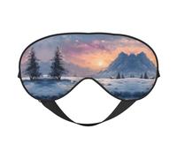 Masque de sommeil en satin imprimé paysage de neige d'hiver et masque pour les yeux | Masques de sommeil profond pour homme et femme | Masque de sommeil doux pour nourrir la peau