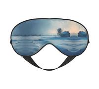 Masque de sommeil en satin imprimé paysage de neige d'hiver et masque pour les yeux | Masques de sommeil profond pour homme et femme | Masque de sommeil doux pour nourrir la peau