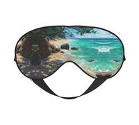 Masque de sommeil en satin imprimé paysage de plage et masque pour les yeux | Masques de sommeil profond pour homme et femme | Masque de sommeil doux pour nourrir la peau
