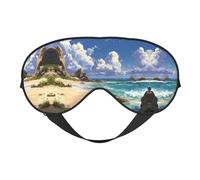 Masque de sommeil en satin imprimé paysage de plage et masque pour les yeux | Masques de sommeil profond pour homme et femme | Masque de sommeil doux pour nourrir la peau