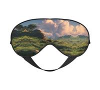 Masque de sommeil en satin imprimé paysage de prairie et masque pour les yeux | Masques de sommeil profond pour homme et femme | Masque de sommeil doux pour nourrir la peau