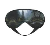 Masque de sommeil en satin imprimé paysage de rivière et masque pour les yeux | Masques de sommeil profond pour homme et femme | Masque de sommeil doux pour nourrir la peau