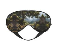 Masque de sommeil en satin imprimé paysage naturel et masque pour les yeux | Masques de sommeil profond pour homme et femme | Masque de sommeil doux pour nourrir la peau