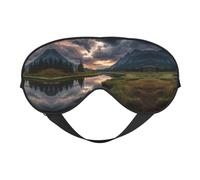 Masque de sommeil en satin imprimé paysage naturel et masque pour les yeux | Masques de sommeil profond pour homme et femme | Masque de sommeil doux pour nourrir la peau